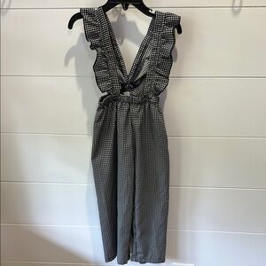 SHEIN Gray Pleated Sundress with Plunge Neckline